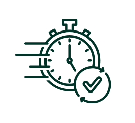 Icon of a stopwatch, representing fast-loading pages for WordPress websites with hosting in Canada